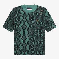 Fred Perry [Amy Winehouse] Snake Print Knit - Deep Mint Afpf2336548-R35 Deep Mint/S