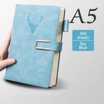 Executive A5 Leather Business Diary Premium Writing Journal Bulk Customization Logo (Sky Blue,360pages&21cm * 14.5cm) dangaus mėlyna spalva