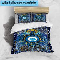 The Turkish Evil Eye 3pcs Bedding,Including 1pc Duvet Cover And 2pcs Pillowcases Perfect for Christmas,Ideal for Bedroom, Dormitory 135cm*200cm