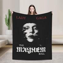 Lady Gaga The Mayhem Ball Tour 202 Blankets Quality Super Soft Bedding Throws Autumn Decorative Home Decor Graphic Bedspread Size: 75*100cm, Weight: 230 GSM