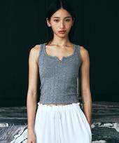 Nive Minimal Slit Point Sleeveless (Melange Gray) Free
