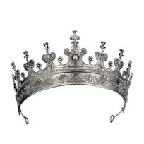 Stage Performance Medieval King Crown Cosplay Prince Crown Hair Hoop  Head Accessory sidabras