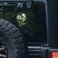 Animacinis varlės tualeto lipdukas lipnus vandeniui atsparus vonios kambario lipdukas automobilio lipdukai namų dekoras žalia