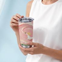 591ml Car Tumbler Pink Flower Vortex Girl Element Straw Cup 20oz Car Straw Cup Insulated Travel Cup Gift Cup Hot Cold Cup 591ml Car Tumbler