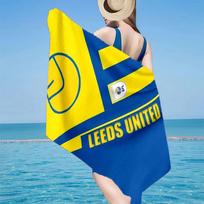 Leeds United Crest Design Microfiber Beach Towel, Lightweight And Quick-Dry, for Summer Travel, Beach Essential, Swimming Pool 70cmx140cm(27x55inch)