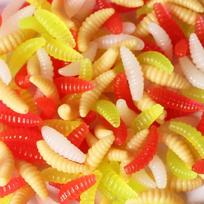 Toasis Artificial Fishing Waxworm Soft Plastic Silicone Wiggler Assorted Colors one size
