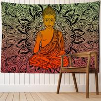 Indian Buddha Meditation Chakra Tapestry Wall Decoration Mandala Tapestry Witchcraft Bohemian Hippie Home Decoration Yoga Mat Bl 100X70CM