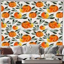 Orange Peel Botanical Tapestry Citrus Fruit Wall Hanging Tropical Nature Decor Boho Dorm Room Aesthetic Summer Vibe Artistic Hom 100X70CM