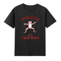 Frog Dyslexic With Tice Nits Funny Frog Graphic Humor Quote Retro Unisexs Tshirt S