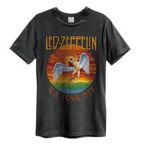 Amplified Unisex Led Zeppelin Usa Tour 75 TShirt New Charcoal S