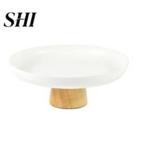 Home Storage Tray Wooden Base Wear-resistant Solid Color Easy Restaurant to Clean Dessert Table for Desktop Food balta
