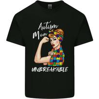 Autistic Mum Unbreakable Autism ASD Mens Cotton T-Shirt Tee Top Unisex T-Shirt S įvairiaspalvis