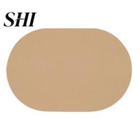 Kitchen Placemat Table Non-Slip Heat Resistant Waterproof Dining Cup Coaster Fake Leather Home Supply chaki