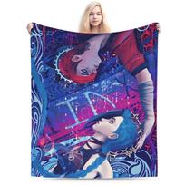 Arcane Vi Jinx Šilta Minkšta Antklodė Vaikams Pliušinis Mesti Antklodė Juokinga Sofos Kėdės Flanelinė Lovatiesė Sofa Lova Dangalas 75X95CM