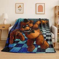 Klasikinis F-FNAF siaubo žaidimas Freddy flanelinis pledas Minkštas šiltas pledas miegamajam svetainei lovai kelionei stovyklavimui iškylai 75X95CM