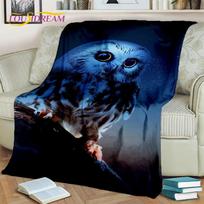 3D animacinis mielas pelėdos serijos HD pledas, minkštas metamas pledas namams, miegamajam, lovai, sofai, iškylai, kelionėms, biurui, poilsio uždangalas, vaikams 75X95CM