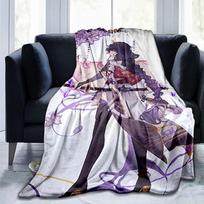 Animacinių filmų Genshin Impact Spausdinta antklodė Flanelinė Šiluma Minkšta Pliušinė Sofa-lova Išmetamos antklodės Pliušinės mėtomos Anime Mielos Antklodės 75X95CM