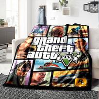 1pc Grand Theft Auto Soft Flannel Blanket with Designer Print A Cozy Blanket for All Seasons, Perfect for the Couch, Bed, Office 75X95CM