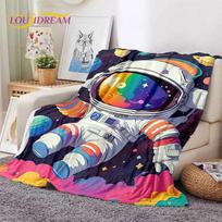 Astronautas Visata Kosmonautas Kosmosas Animacinis minkštas flanelės pledas lovoms miegamajam sofai piknikui, apklotas lauko poilsiui 75X95CM