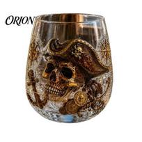Gifts for Whiskey Lovers Octopus Pirate Glass, Sea Creature Tentacle Engraved Tumbler, Embossed Nautical Theme Wine Glass Rocks Rum Bourbon, B