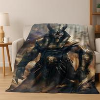 Senovės Egipto mitologija Anubis Flanelinis pledas Minkštas šiltas pledas namams miegamajam biurui kelionei stovyklavimui iškylai Dovana vaikui 75X95CM
