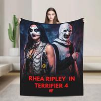 Terrifier X Rhea Ripley Blanket Super Soft Graphic Plush Throw Blanket For Boys Girls Outdoor Flannel Bedspread Bed Cover 75X95CM