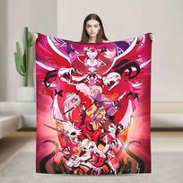 VOX HHazbin Hotel Alastor Game Blanket Warm Soft Plush Throw for Outdoor Travel Flannel Bedspread Cover 75X95CM