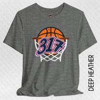 317 Area Code Basketball T-Shirt: Retro Indiana Unisex Tee S