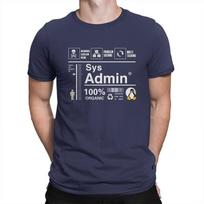 Linux Kit Infographic Sys Admin Penguin Hipster Computer Cpu Core Men Pure Streetwear Oversized Cotton Tops Tees Fitness T-shirt S tamsiai mėlyna spalva