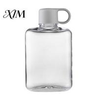 Slim Hydration Container Portable Tritan Flat Water Bottle, Lightweight Design, Large Outdoor Sports Drinking Bottle Capacity Leakproof Kettle, 360ml pilka