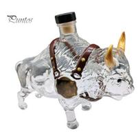 Handcrafted Cattle Glassware Whiskey Decanter, 3D Sculpture, Glass Decorative Exquisite Liquid Decanter Liquor Container, for Home Bar Decor skaidri