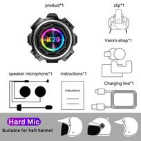 800M Motorcycle Intercom Helmet Headset With Bluetooth 6.0 Handsfree IP65 Waterproof Music Sharing For 2 Riders Headphones for Half Face Helmet