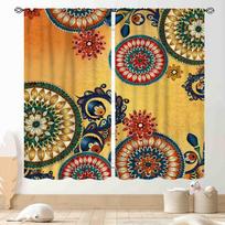 Mandala Curtains, Boho Retro Vintage Paisley Mandala Indian Print Bohemian Traditional Blackout Window Curtains for Living Room 60×150cm