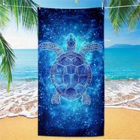 Beach towel blue star turtle pattern sunscreen and windproof suitable for beach pool camping travel beach blanket 35x75cm&1pc