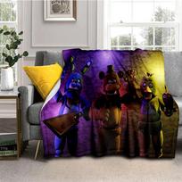 Horror Game F-FNAF Freddy Movie Flannel Blanket Soft Warm Throw Blanket for Bedroom Living Room Bed Travel Camping Picnic Gift Size: 75*100cm, Weight: 230 GSM