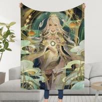 Genshin Impact Zibai Blanket Throw Super Cosy Plush Living Room Sofa Couch Childish Birthday Gifts Size: 75*100cm, Weight: 230 GSM