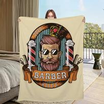 Fashion B-Barber Shop Blanket Flannel warm comfort soft plush blanket For Picnic Beds Sofas Homes And Bedrooms Size: 75*100cm, Weight: 230 GSM