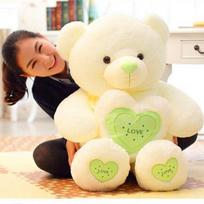 Vaikiškos lėlės Širdies meškiukas LOVE Love Bear Vestuvinė lėlė Meškiukas pliušinis žaislas Vaikų gimtadienio dovana Valentino dienos proga 60CM žalia