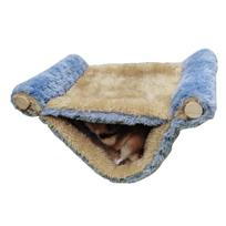 Hamster Hammock Plush Hanging Cave Shed Happy  Winter Warm House Small Animals Hideaway for Guinea Pigs Sugar Glider S mėlyna