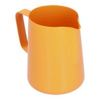 600ml Stainless Steel Frothing Pitcher Milk Coffee Frothing Jug with Pointed Spout for HomeOrange oranžinė