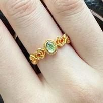 New in Retro Court style peridot ring light luxury exquisite rings for women party wedding romantic Banquet fine resizable auksas