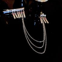Korean Style Rhinestone Flower Tassel Ear Cuff – No Piercing Required, Elegant Crystal Earrings for Women.