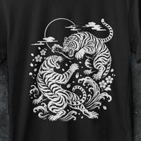 Japanese tiger, Japanese Fighting Tigers Tee, 90s Grunge t shirt, Roaring Tiger shirt, Aesthetic Shirt, Vintage Tattoo, Graphic Shirt Retro S