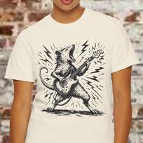 Comfort Colors Rock Opossum Shirt, Screaming Possum Guitar T shirt, Grunge Rock Animal Tee, Music Lover Gift 2XL