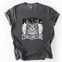 Rage Consumes Me Cat Shirt, Funny Cat Meme T-Shirt, Vintage Unhinged Cat Tee, Weird Humor Unisex Shirt Silly Cat Graphic Shirt 4XL