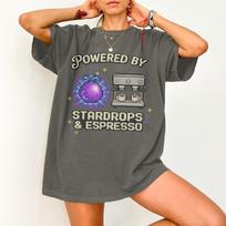 Stardew Valley Gifts Powered by Stardrops Espresso T-Shirts, T-shirts for Cozy Gaming, Gamer Girl, Gift for Gamers, Retro Gaming Merch M