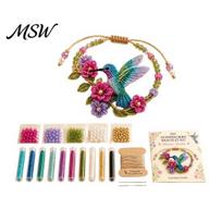 Diy Beaded Bracelet Kit DIY Making Kit, Beginner-Friendly Animal Bead Craft Handcrafted Accessory Beadwork Jewelry Crafting Set for Adults, Hummingbird