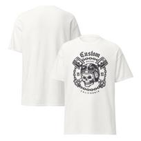 Custom Motors Skull & Pistons California T-Shirt Design XL