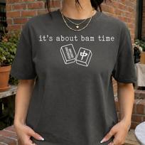 Bam Time Mahjong Shirt Funny Mahjong Comfort Colors Tee Retro Game Night Graphic Shirt L