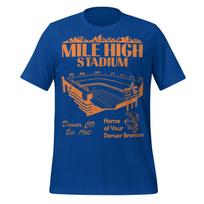 Mile High Stadium Tee: Retro Denver Football Shirt (100% Cotton) S